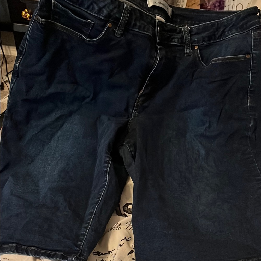 Croft & Barrow Blue Jean Shorts Knee-Length
